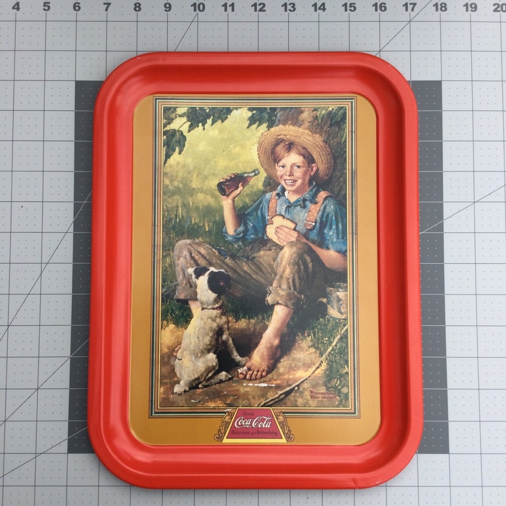 Coca Cola Norman Rockwell Barefoot Boy tray